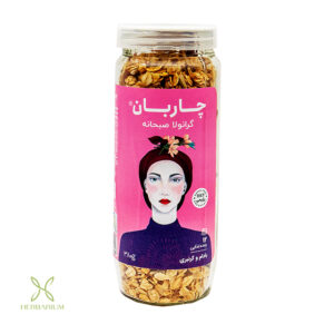 موسلی بادام درختی و کرنبری شیشه‌ای چاربان